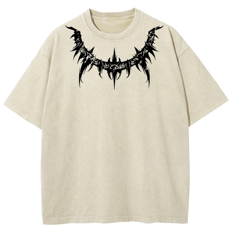 Anime BerserkPrinted T-Shirt Summer Cotton Washed Vintage Short Sleeve