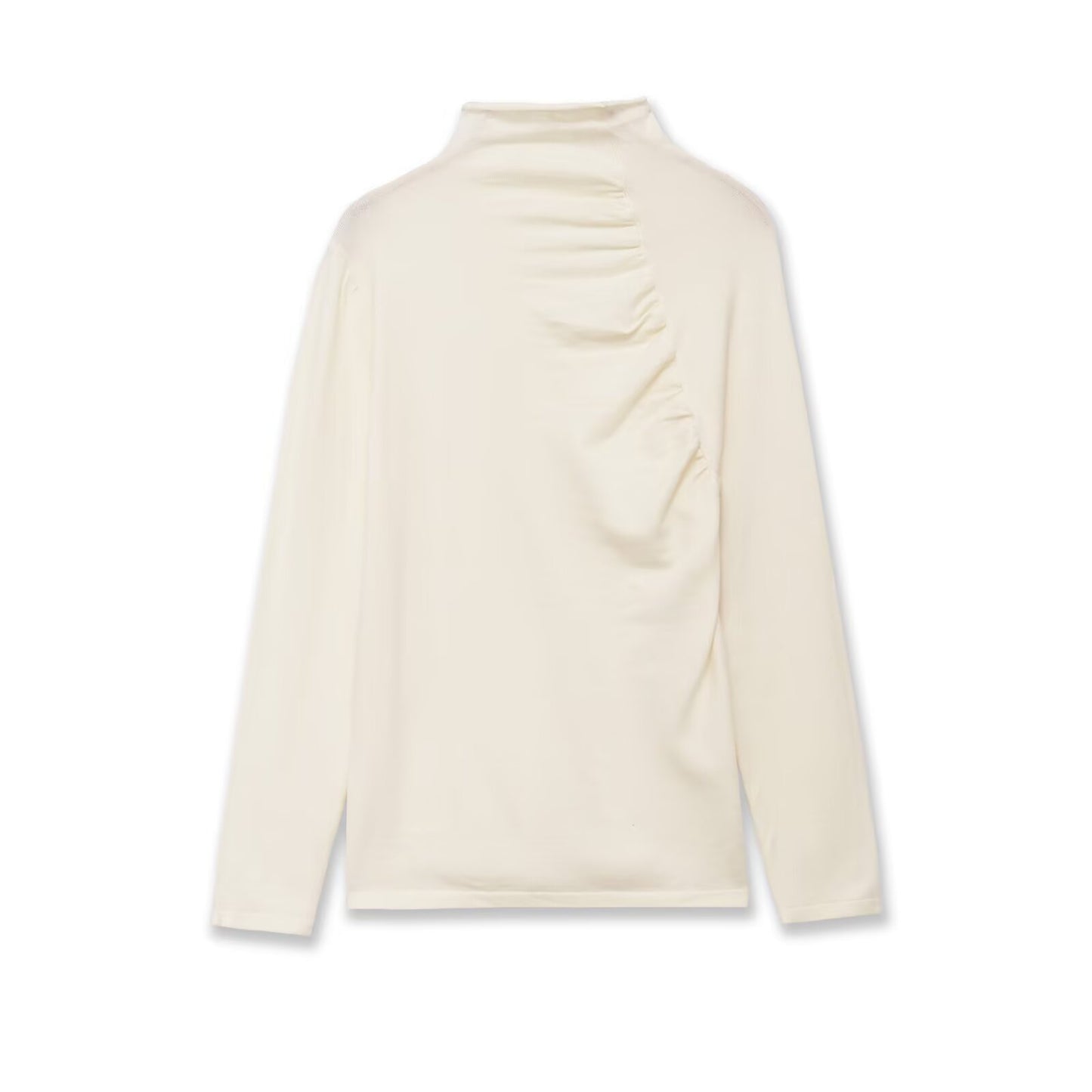 Top met onregelmatig patroon lange mouwen en plooien