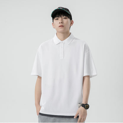 Men's short sleeved polo shirt solid color summer new style