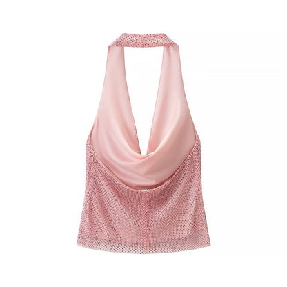 Women's Fashionable Trendy Versatile Classic Rhinestone Top