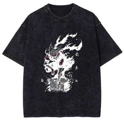 Summer Hot Selling One Punch Man AnimePrinted T-Shirt Summer Cotton Washed Vintage Short Sleeve