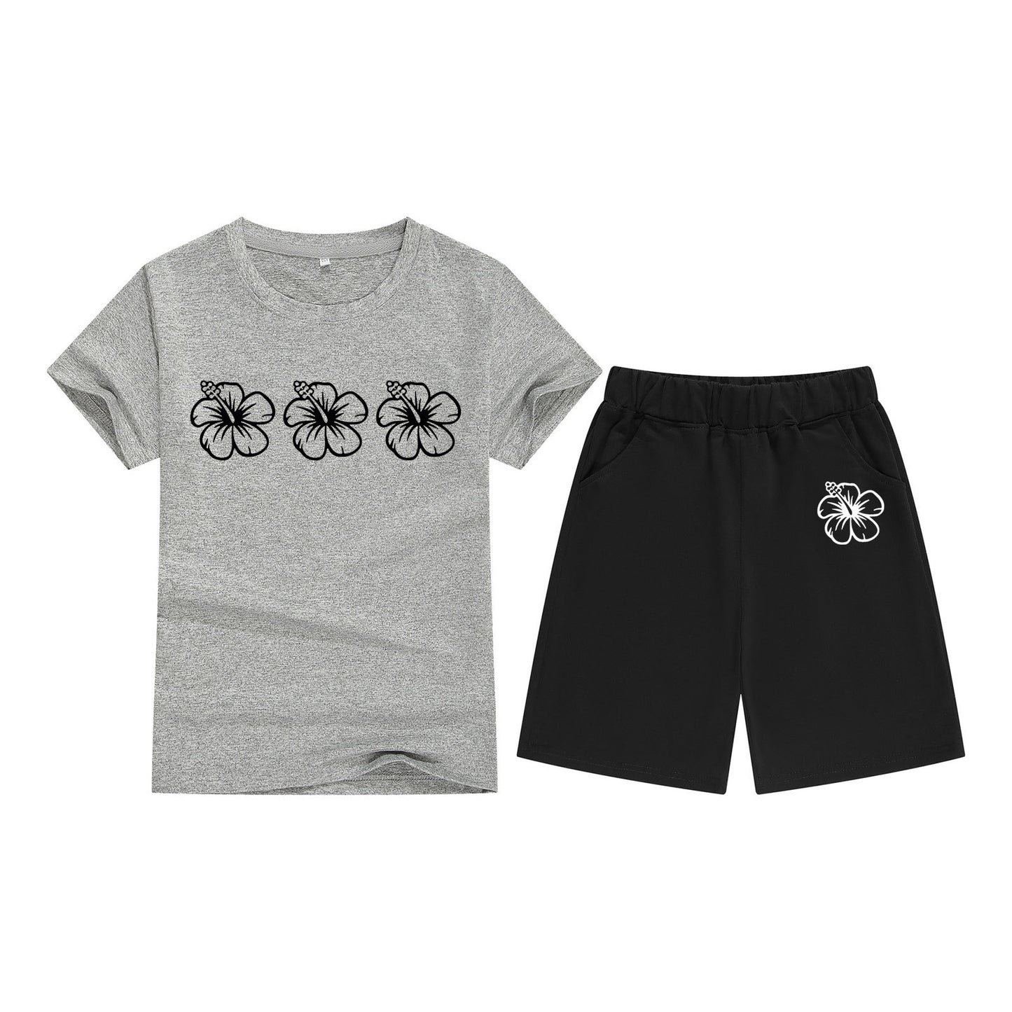 Meisjes katoenen T-shirt met korte mouwen en shorts