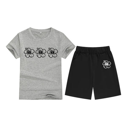 Meisjes katoenen T-shirt met korte mouwen en shorts