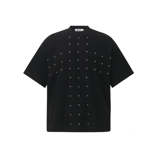 Losse T-shirts met korte mouwen en klinknagels unisex