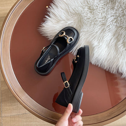 Women's Shoes Summer New Single Shoes Two Wear Shallow Scoop Shoes Platform Sole Shoes Retro