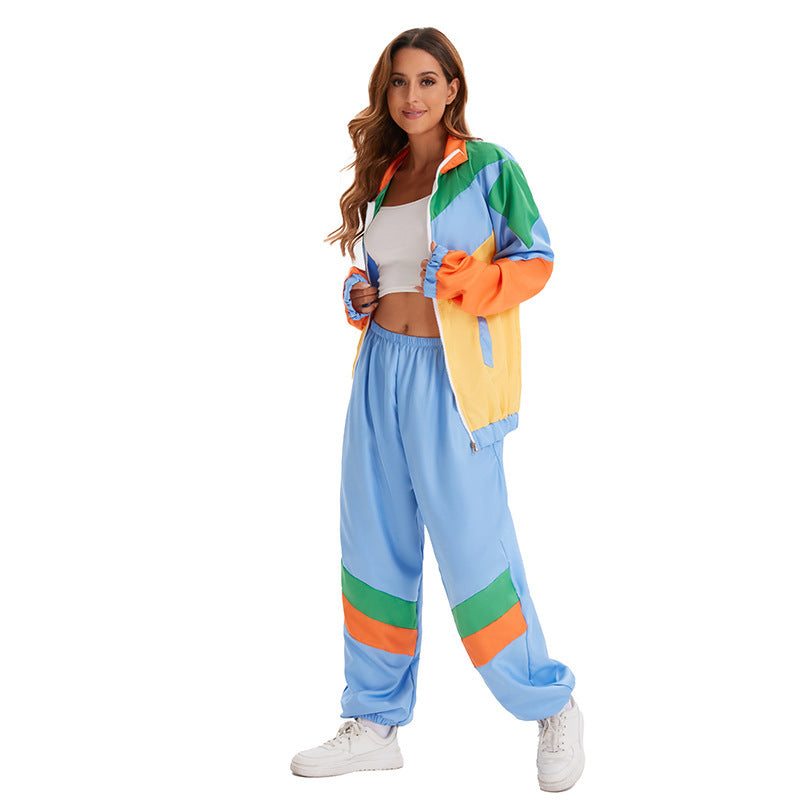 Retro trainingspak met kleurblokken voor dames