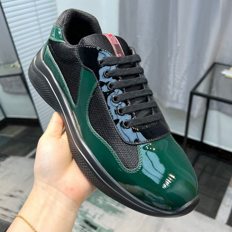 Casual Breathable Cowhide Canvas Sneakers for Men