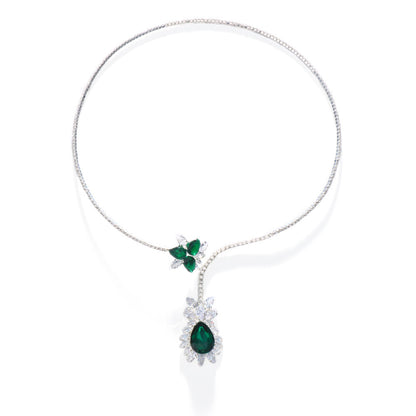 Leaf Motif Luxury Zircon Clavicle Necklace