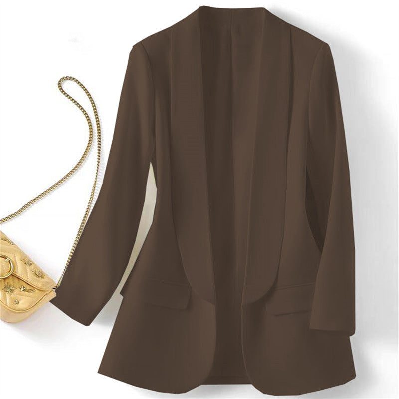Womens Solid Color Lapel Blazer