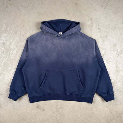 Oversized Gradient Washed Fleece Hoodie