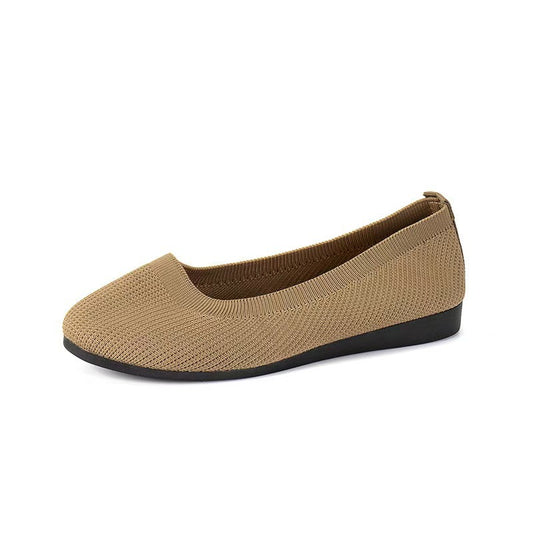 Dames instapschoenen van gebreide stof met platte zool