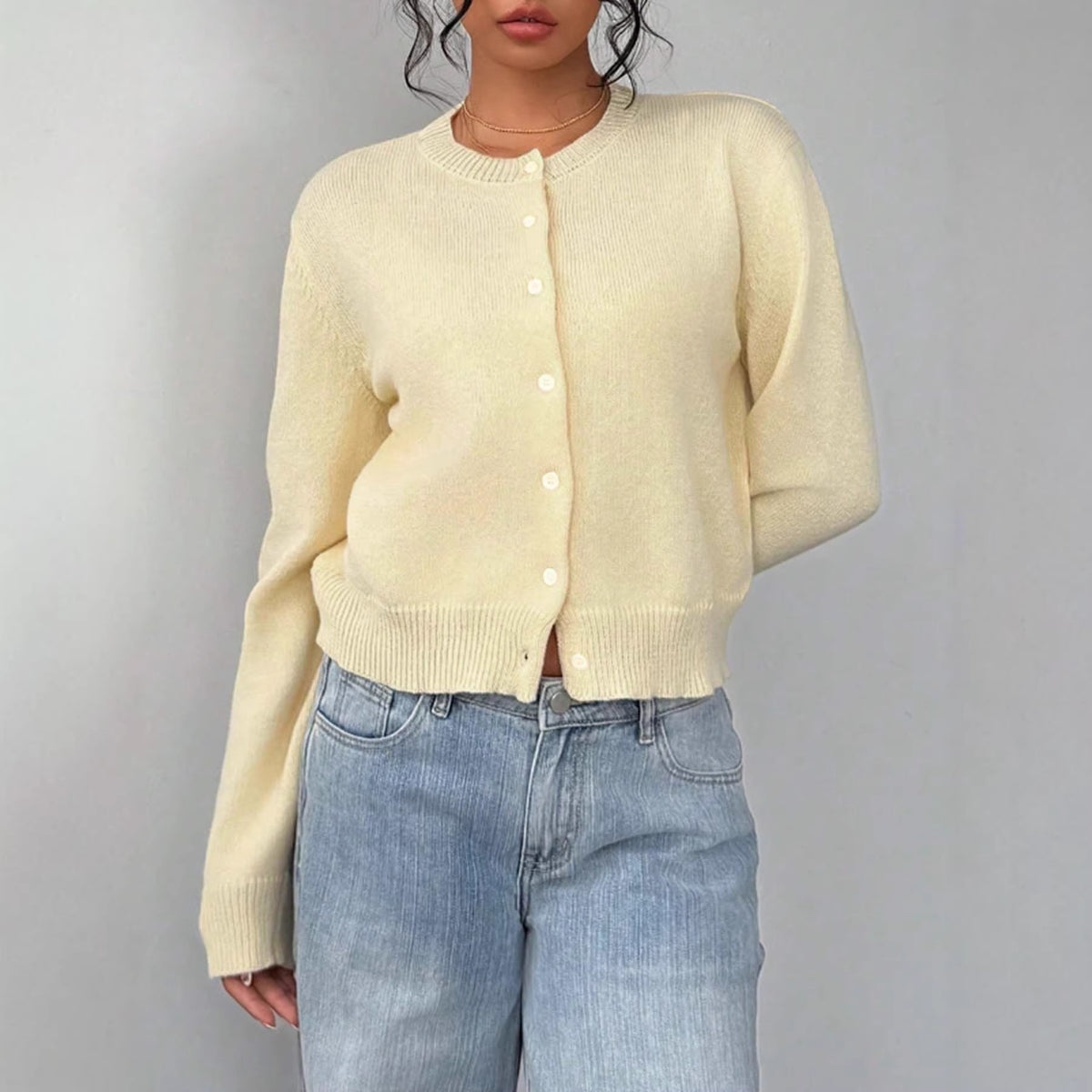 Long Sleeve Knit Sweater Cardigan