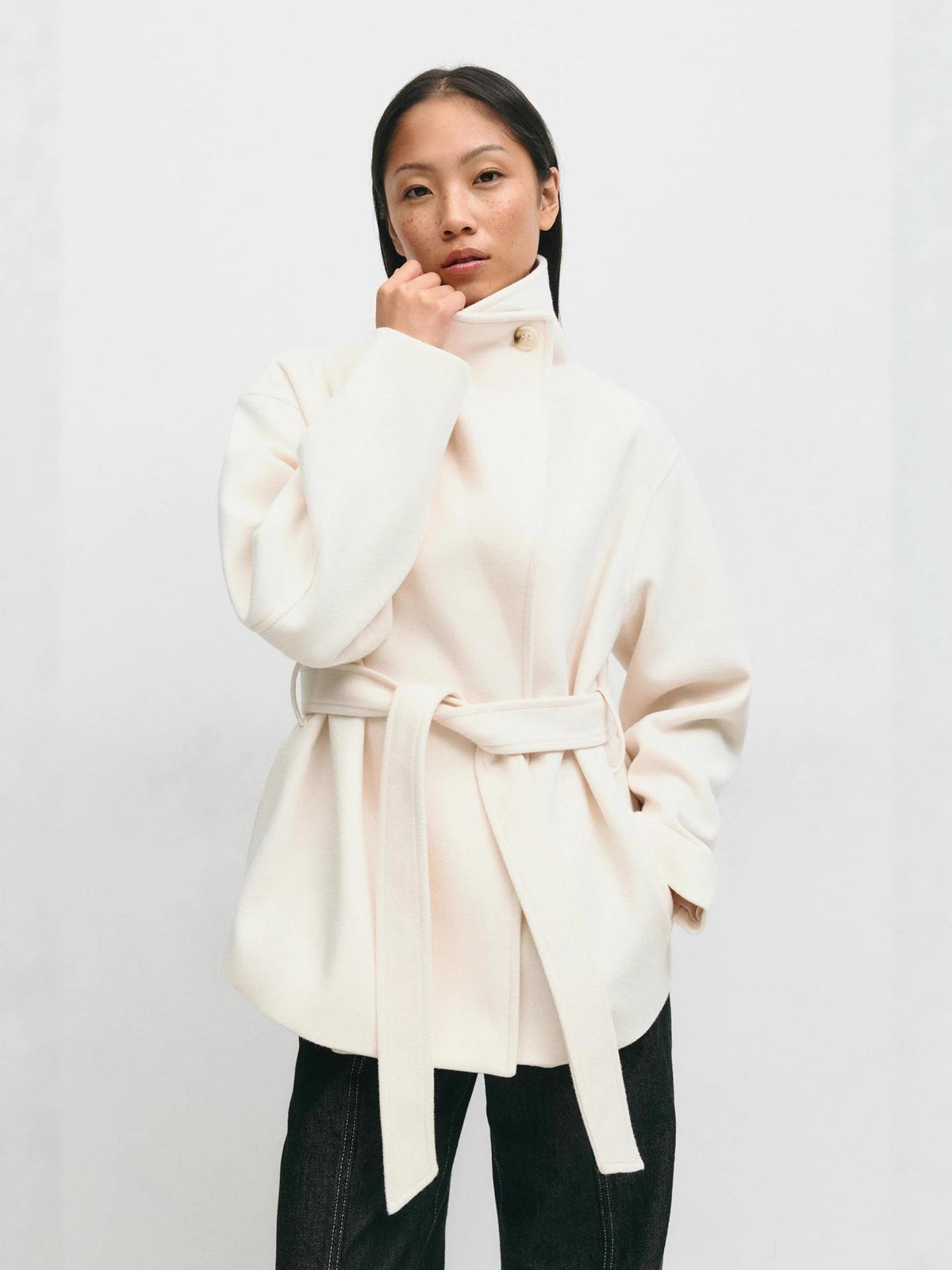 Women's Stand Collar Double-Sided Wool Coat