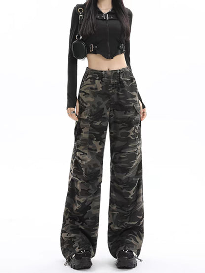 Camouflage High Waisted Wide Leg Pants