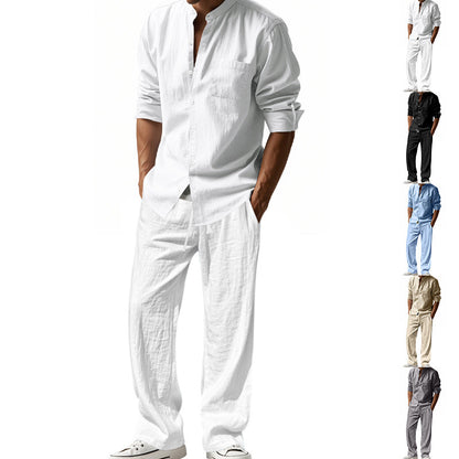 Men's Linen Casual Shirt and Pants Set