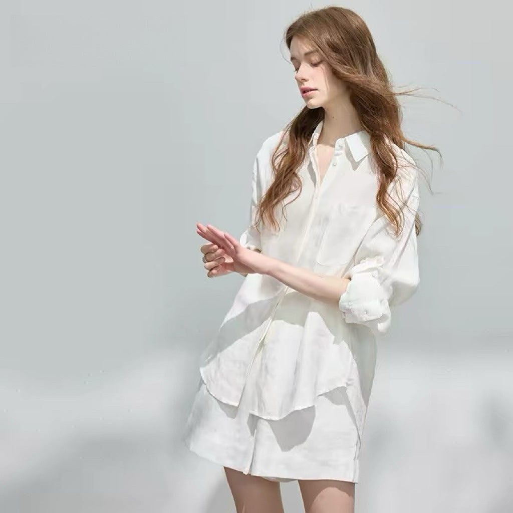 Women's Linen Shirt and Shorts Set