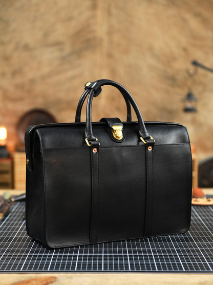 Men's Cowhide Leather Business Briefcase