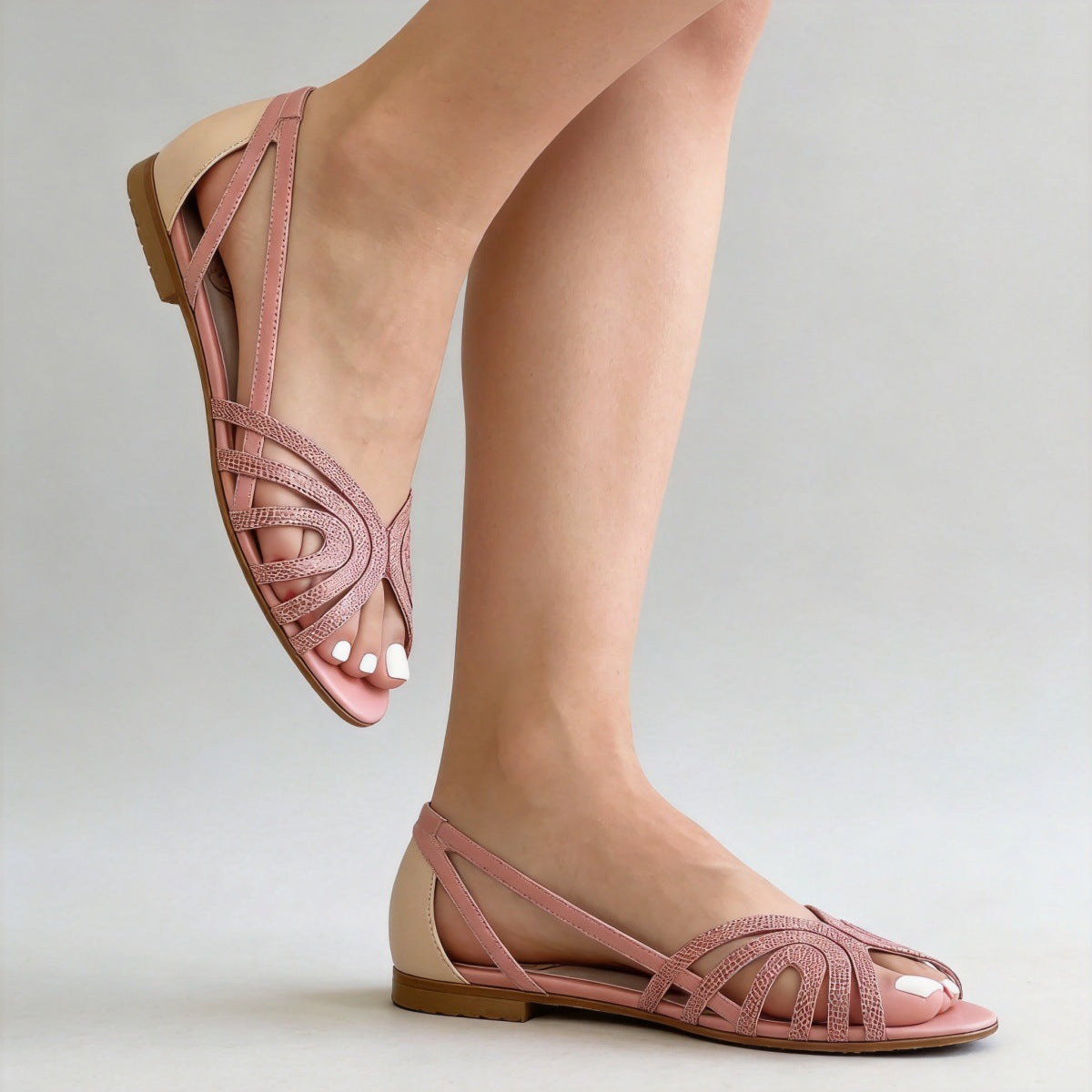 Rhinestone Decor Platform Sandals