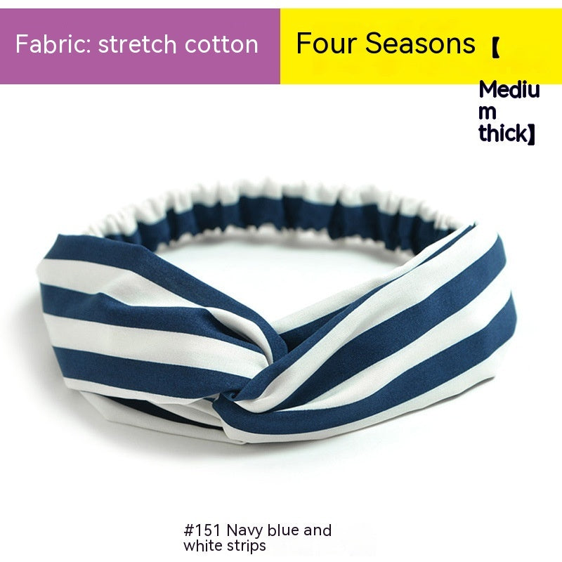 Elastische gekruiste chiffon hoofdband in Boheemse stijl