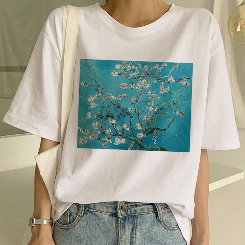 Van Gogh T-shirt Kunstschilderij T-shirt Dames