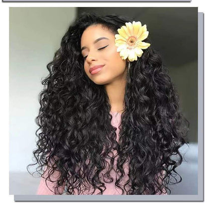Lace Front Curly Wig Long Synthetic Hairpiece with Bangs