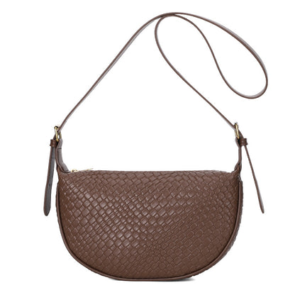 Textured Woven Quilted Shoulder Bag