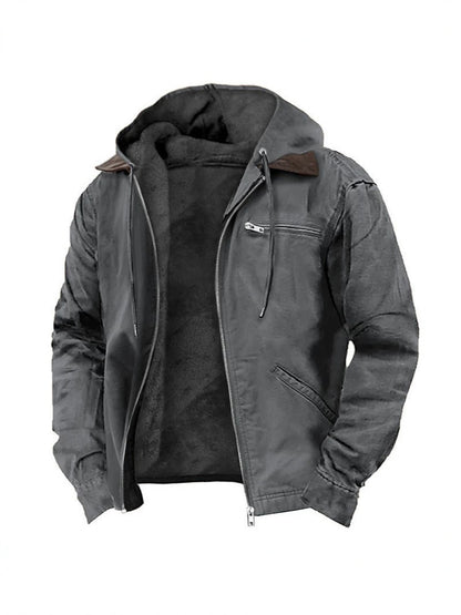 Men's Fleece Lined Hooded Jacket