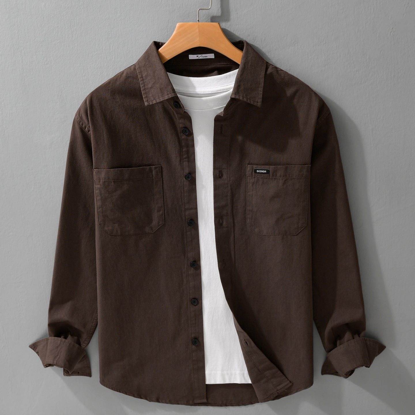 Long-sleeved men's casual cotton shirt
