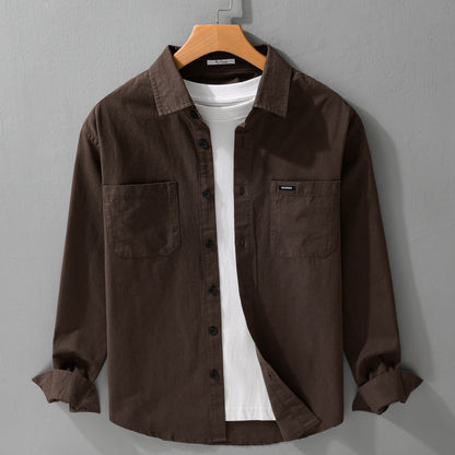 Long-sleeved men's casual cotton shirt