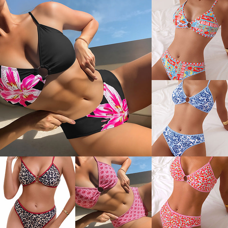 Sexy Ribbed Backless Bikini Swimsuit