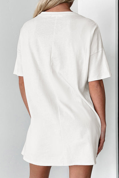 Witte Oversized Wild West Cowgirl Rodeo T-shirt met Grafische Print