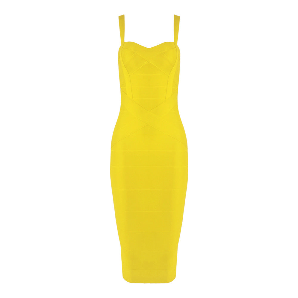 Classic Sexy Strap Bandage Long Dress
