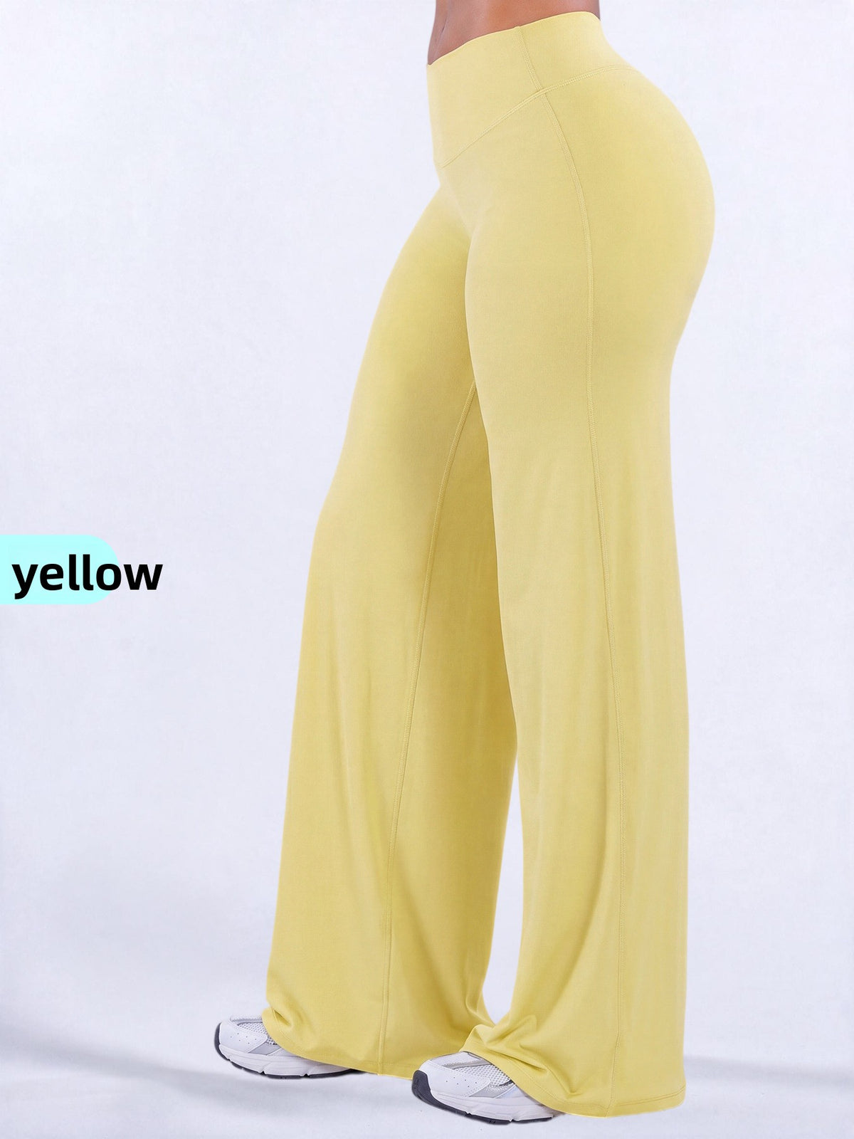 Women's Brushed Fabric High-Waisted Wide-Leg Yoga Running Pants