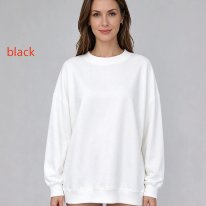 Womens Casual Knitted Pullover Long Sleeve Round Neck Loose Fit Autumn Top