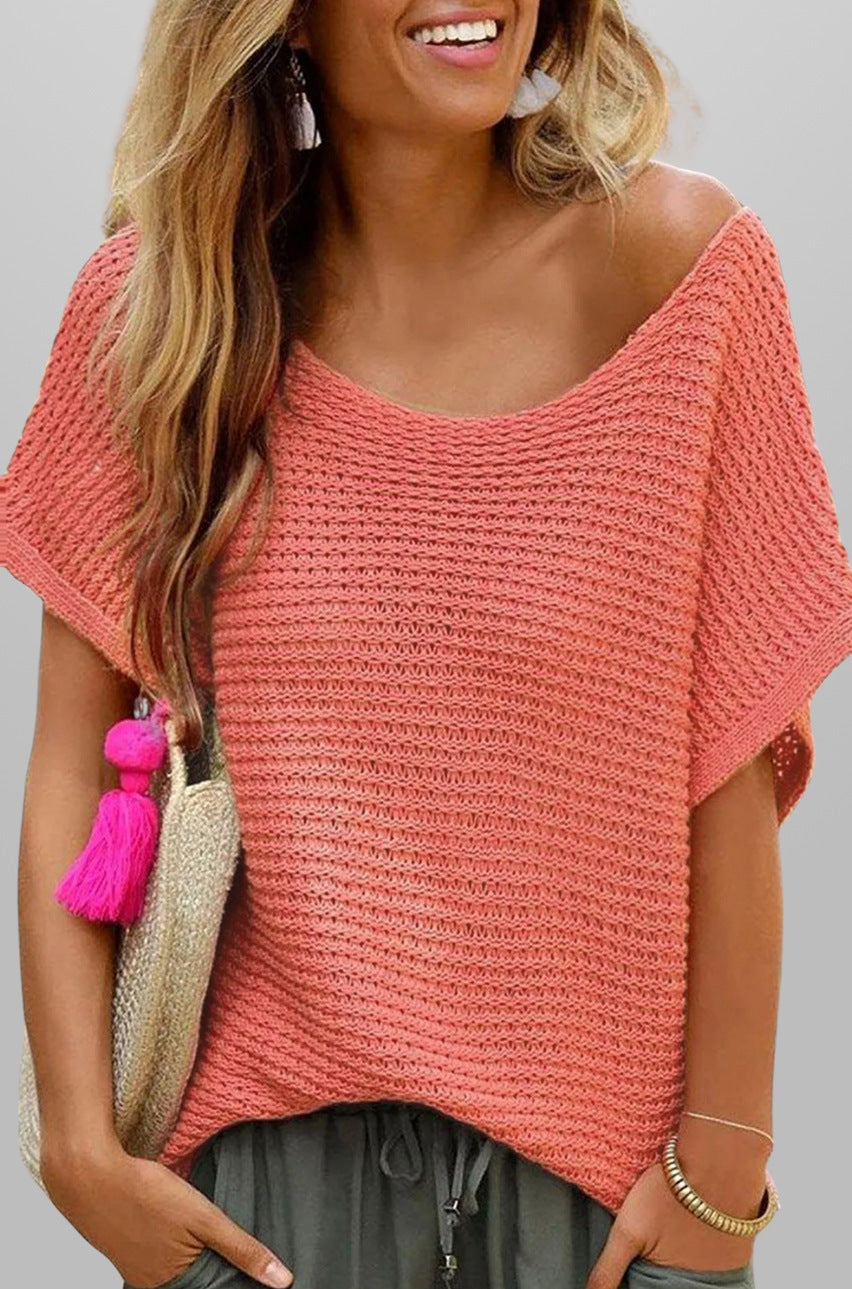 Women's Casual Knit Short Sleeve Top