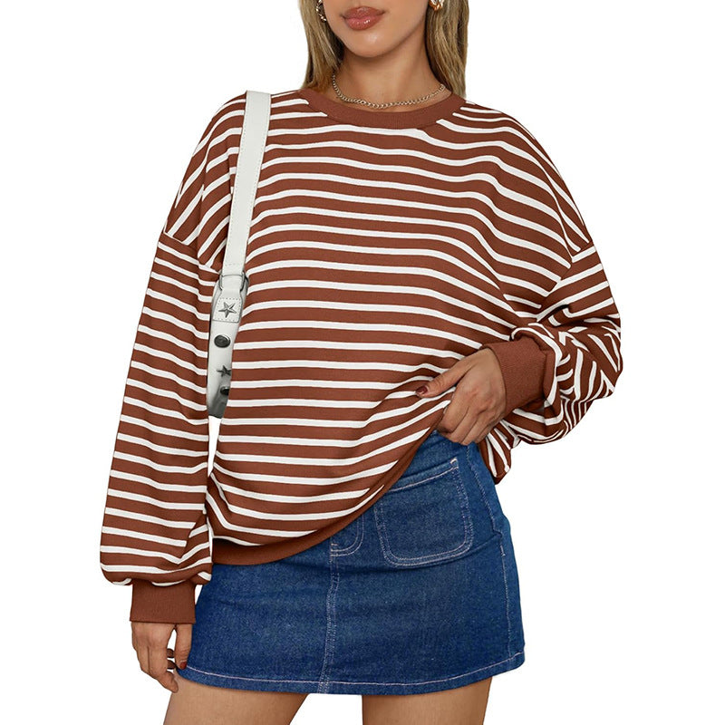 Oversized Striped Long Sleeve Dress