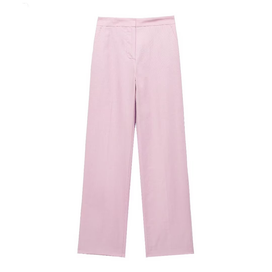 Linnen dubbelrijs pakjas vest rechte broek