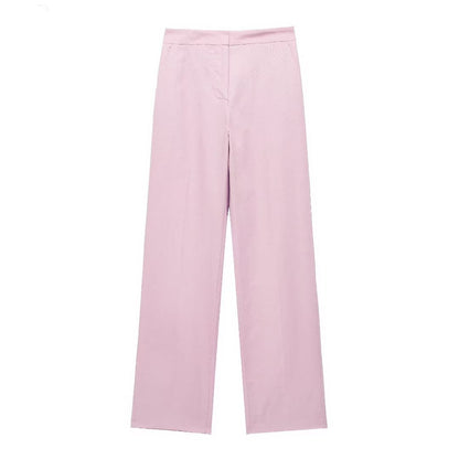 Linnen dubbelrijs pakjas vest rechte broek