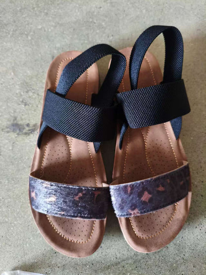 Elastic Fabric One-Strap Sandals