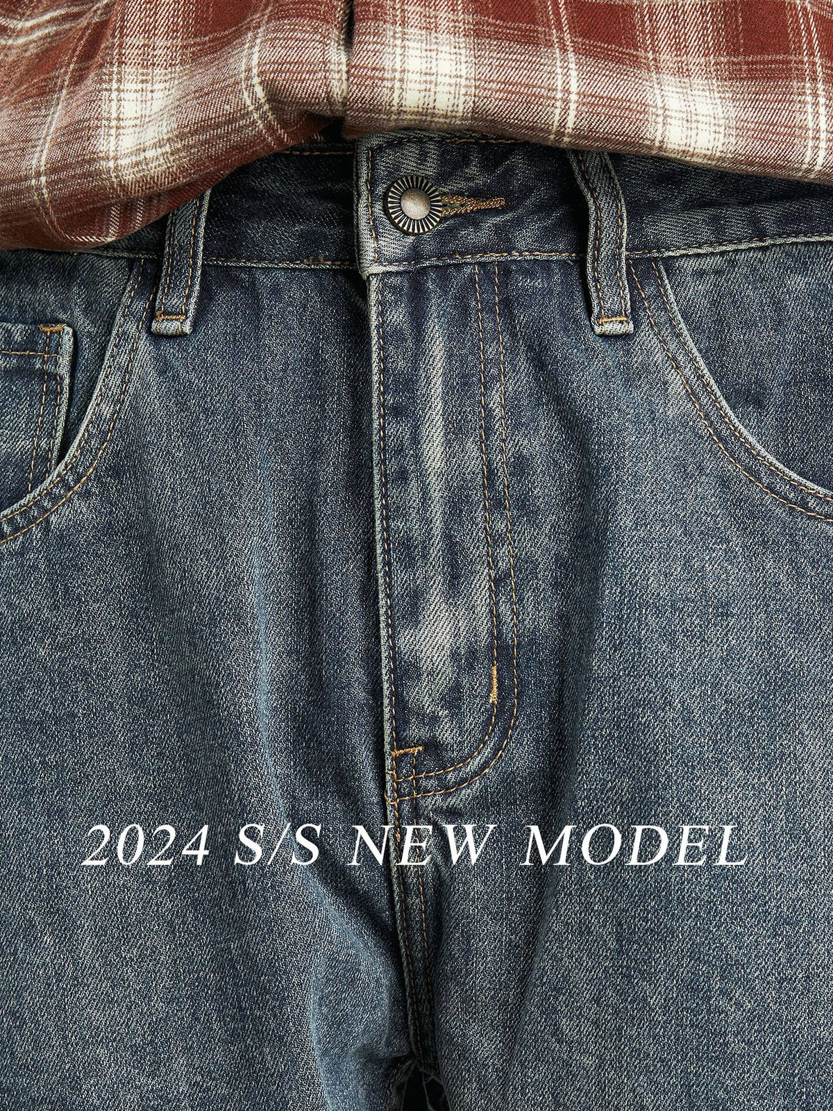 Mens American Retro Wide Leg Jeans