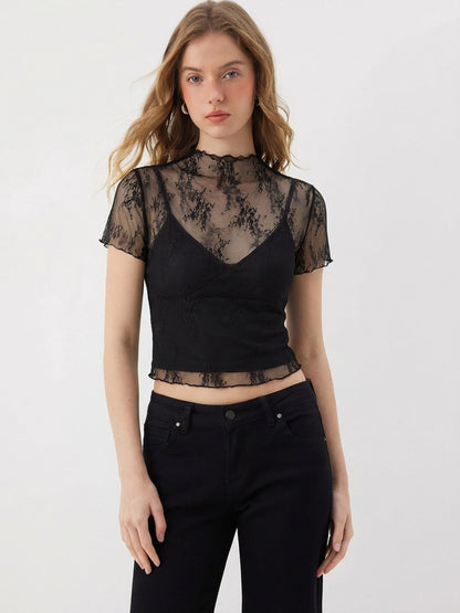Womens Lace Camisole Two-Piece Set