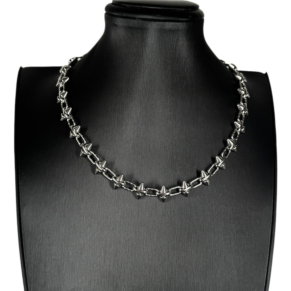 Titanium Steel Spike Necklace and Bracelet Set