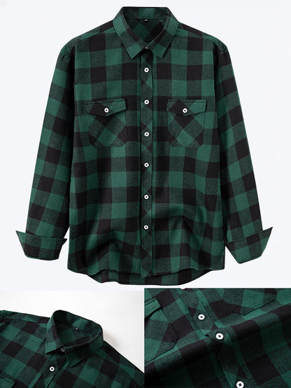 Classic Plaid Long Sleeve Shirt for Men