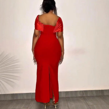 Elegant One-Shoulder Beaded Bodycon Dress for Women