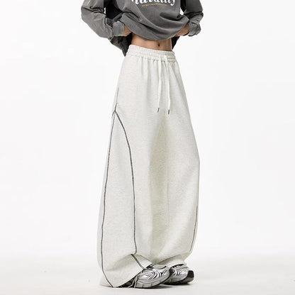 Spring/Summer Oversized, Flowy Scimitar-Style Sweatpants with Streetwear-Inspired Relaxed Fit and Wide-Leg Design