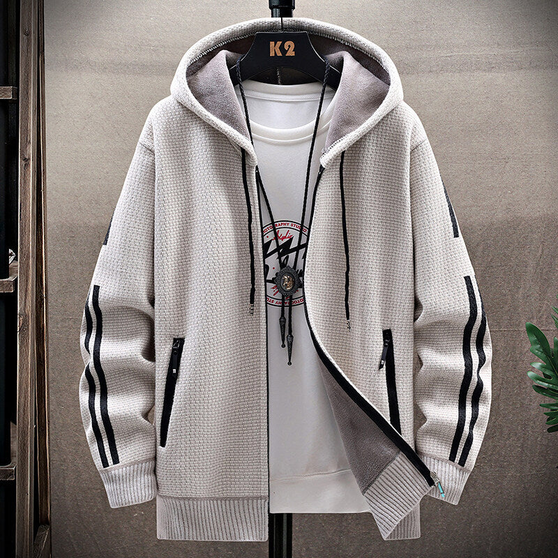 Sweater knit cardigan coat