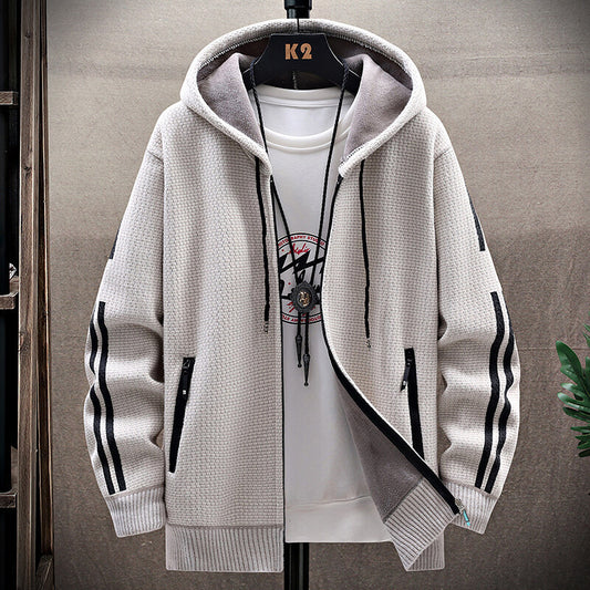 Sweater knit cardigan coat