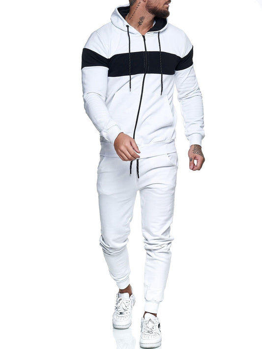 Heren Casual Trainingsset Met Kleurblok