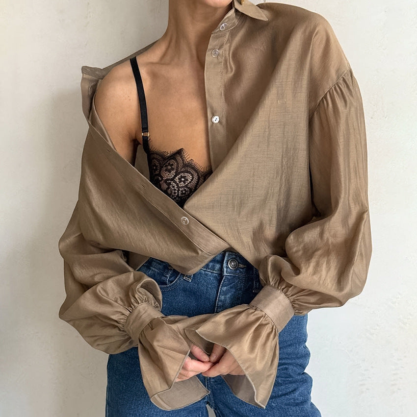 Womens See Through Long Sleeve Shirt