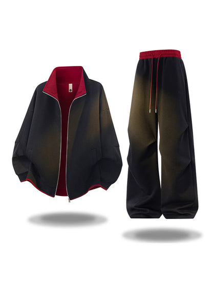 Mens Retro Cotton Blend Cardigan and Pants Set